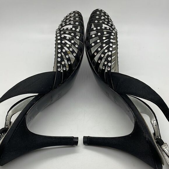 Maripe High Heel Sandals Women’s Size 9 Black with Rhinestones - Picture 5 of 9